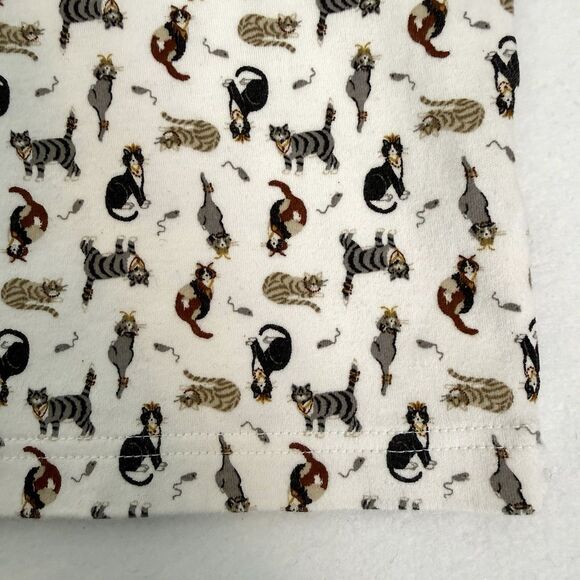 Northern Isles Cat Print Turtleneck Women's M 100% Cotton Royal Cat & Mouse - Picture 9 of 10